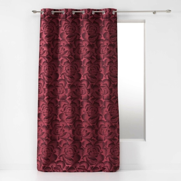 Rideau a oeillets 140 x 280 cm jacquard rosalina Bordeaux