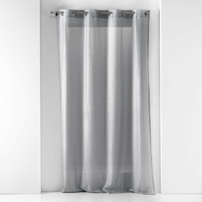 Voilage à œillets 140 x 240 cm – Maille CASTILLE Gris – Finition élégante et moderne