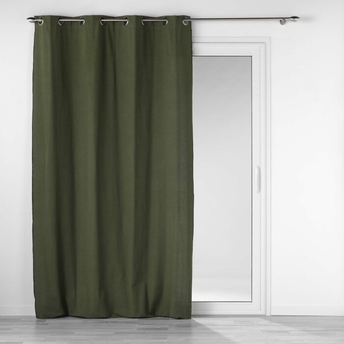 Rideau à oeillets 140 x 240 cm coton recyclé Mistraline Vert kaki