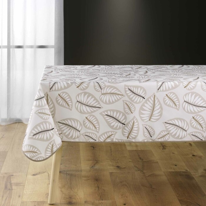 Nappe rectangle 150 x 240 cm polyester imprime Alma Naturel