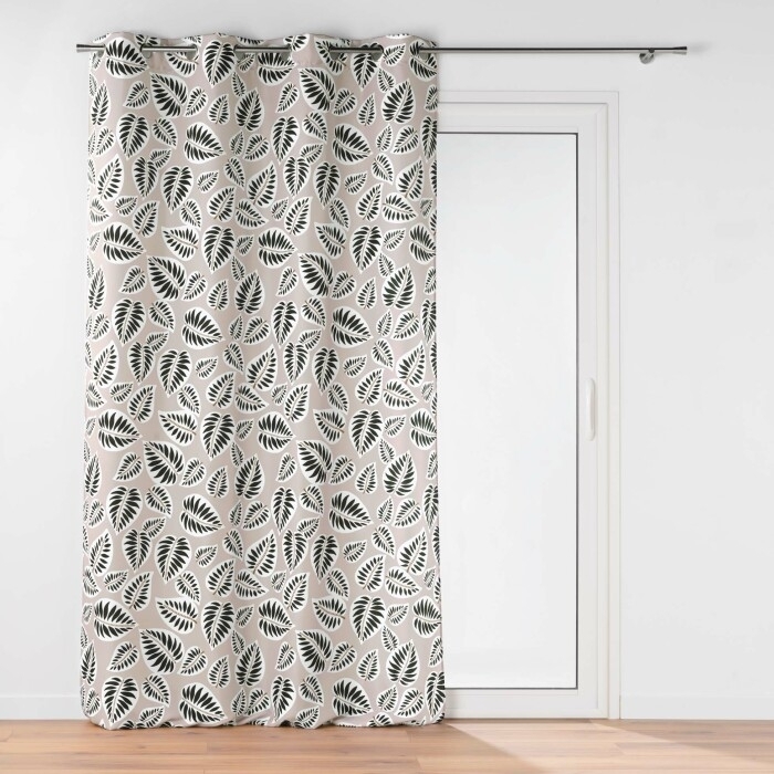 Rideau a oeillets 140 x 280 cm polyester imprimé Alma Noir