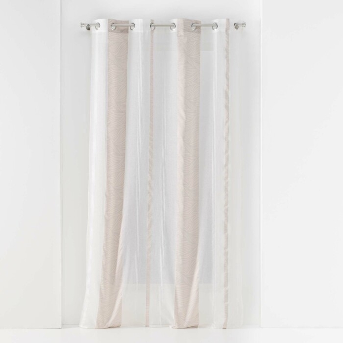 Panneau a oeillets 140 x 240 cm voile sable jacquard estella Sans