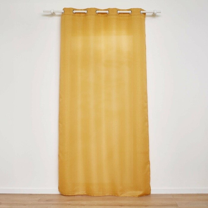Rideau a oeillets 140 x 280 cm polyester uni+fils metallises zeline Jaune