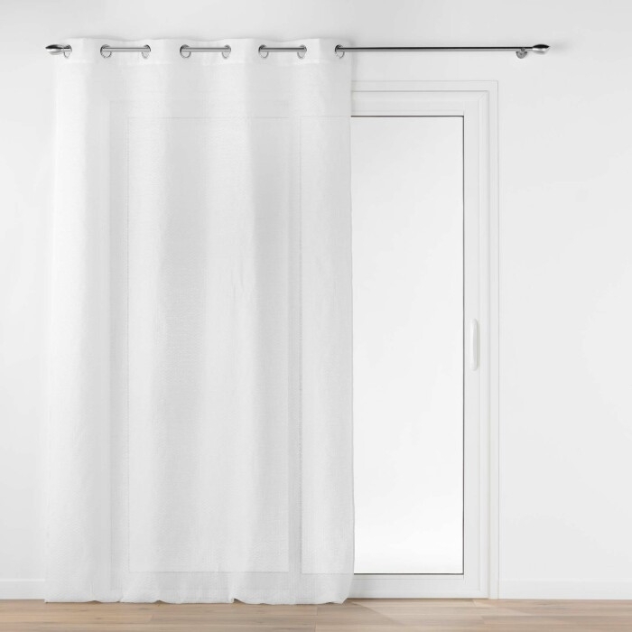 Voilage à Œillets 140 x 240 cm – Tissé Jacquard – Ophelia Blanc