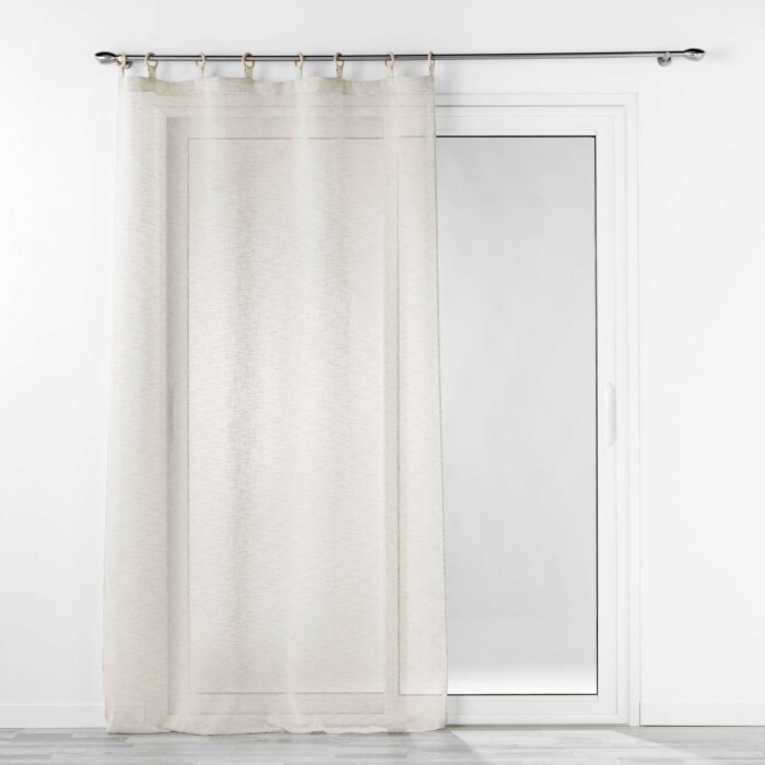 Voilage a oeillets bois 140 x 240 cm voile tissé Minalisa Beige