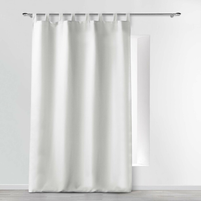 Rideau à passants – 140 x 260 cm – Polyester uni Essentiel Blanc