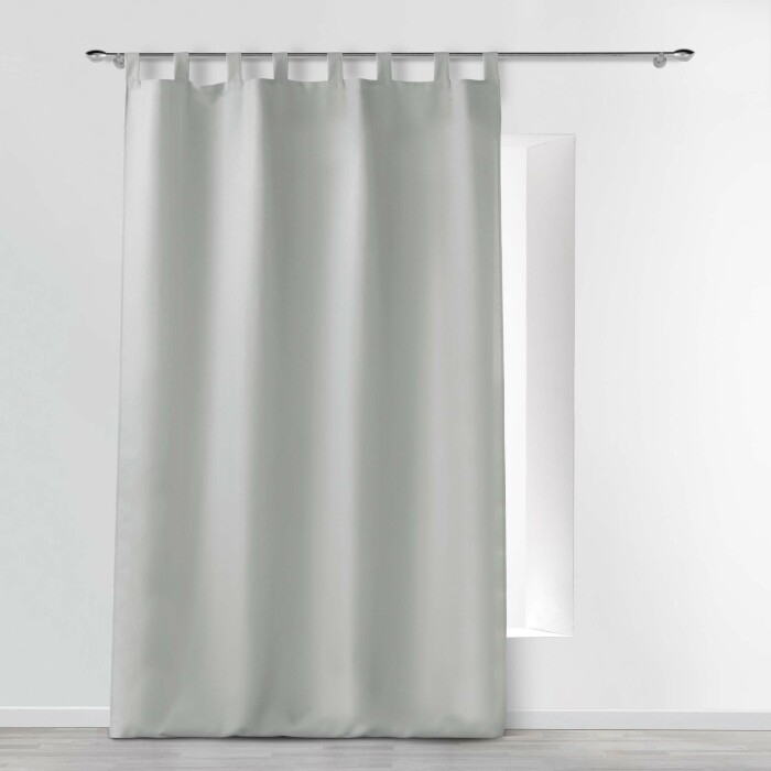 Rideau a passants 140 x 260 cm polyester uni essentiel Gris