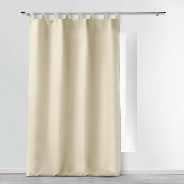 Rideau à passants – 140 x 260 cm – Polyester uni Essentiel Naturel