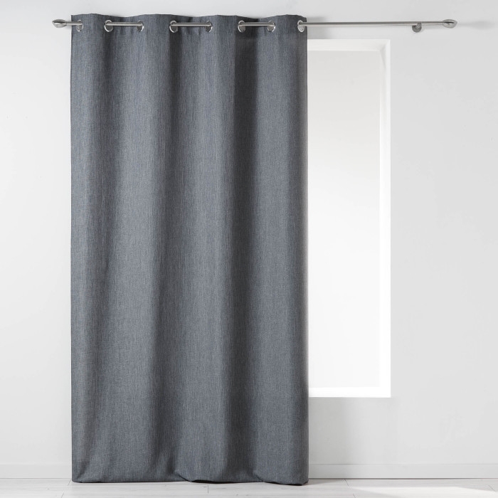 Rideau a oeillets 140 x 260 cm chambray uni newton Anthracite