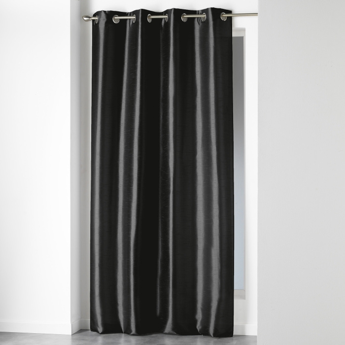 Rideau en shantung effet brillant 140 x 240 cm – Shana Noir