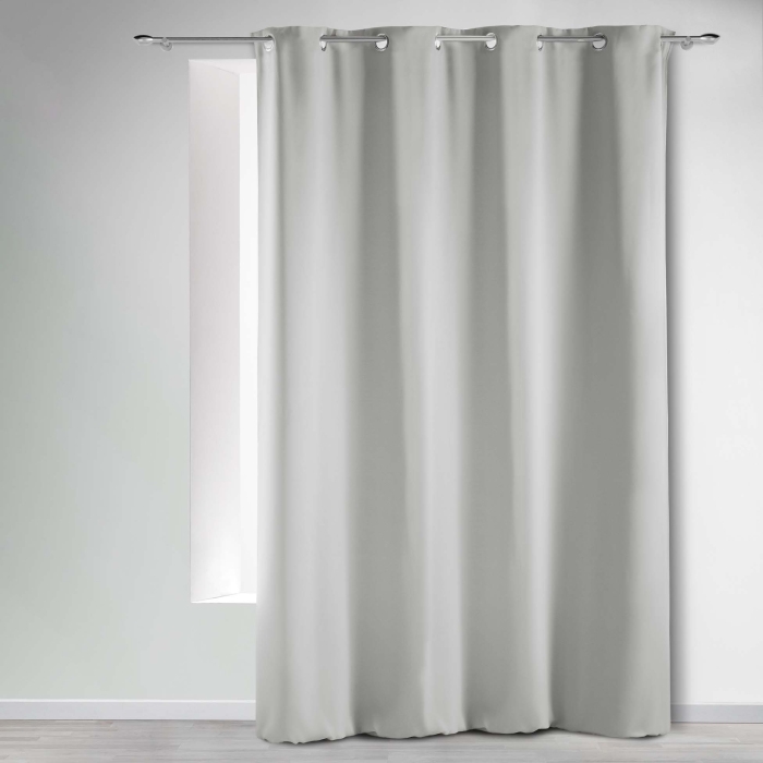 Rideau Occultant Grande Hauteur 135 x 280 cm – Uni perle – À Œillets