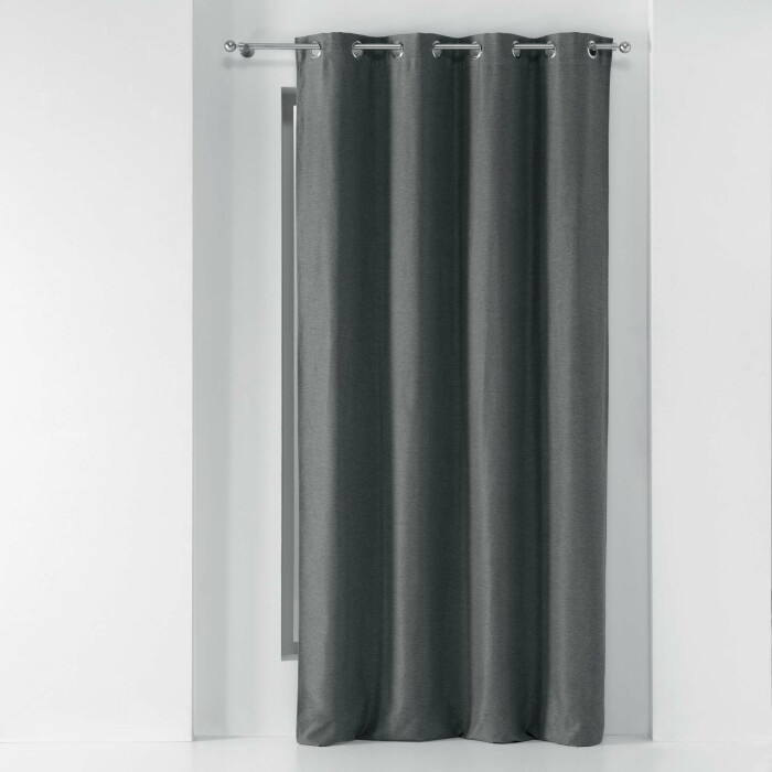 Rideau a oeillets 135 x 240 cm occultant chambray uni chinea Anthracite