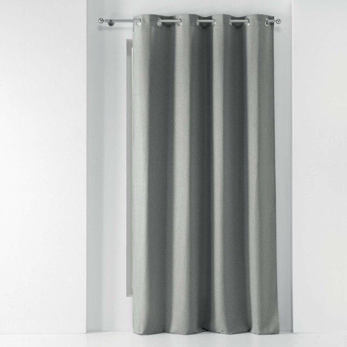 Rideau a oeillets 140 x 260 cm chambray uni solena Gris