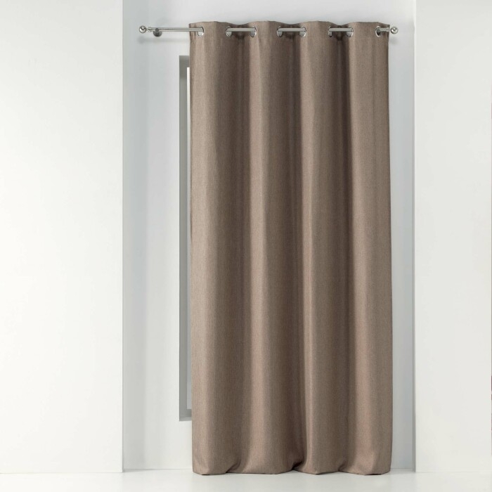 Rideau a oeillets 135 x 240 cm occultant tisse tramina Noisette