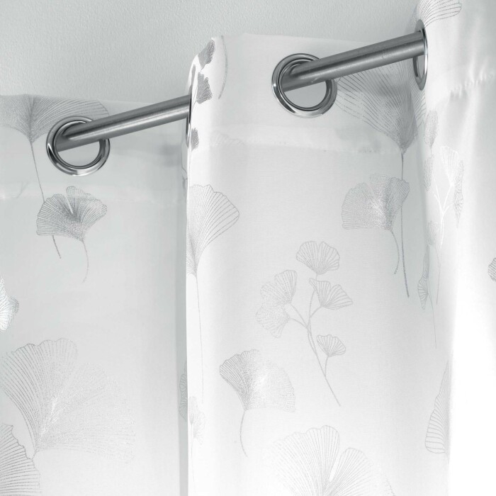 Cache Rideau Polyster Rideau à œillets 140 x 260 cm – Polyester imprimé métallisé Bloomy ...