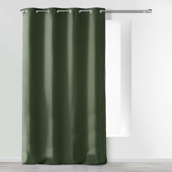 Rideau à œillets 140 x 260 cm en microfibre unie – Absolu Kaki
