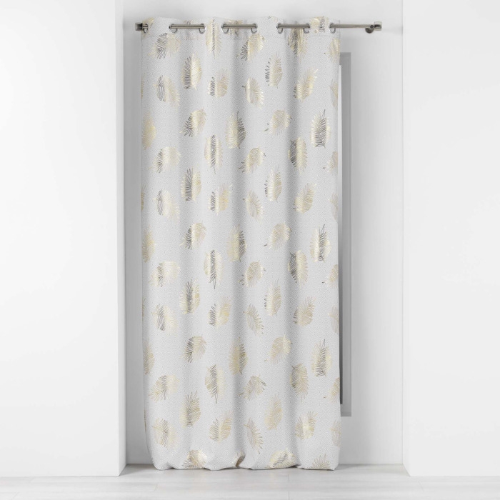 Rideau à Œillets 140 x 260 cm – Polyester Imprimé Métallisé – Sunny Gold