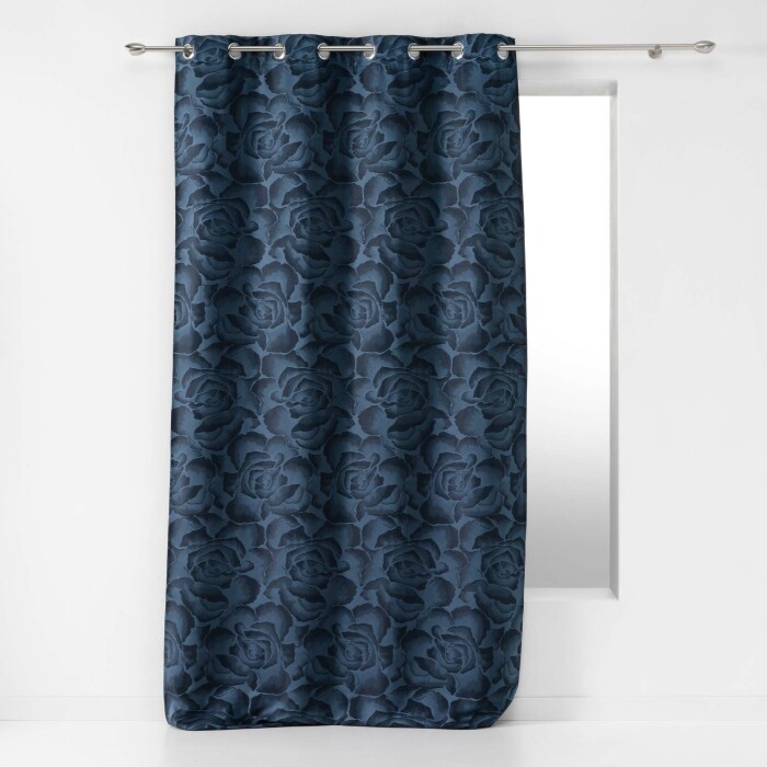 Rideau a oeillets 140 x 260 cm jacquard rosalina Navy