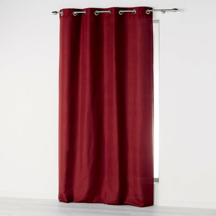 Rideau à œillets 140 x 260 cm en microfibre unie – Absolu Bordeaux