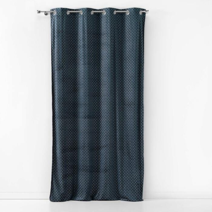 Rideau a oeillets 140 x 240 cm velours imprime or azureor Sans