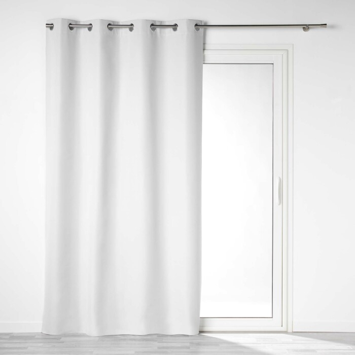 Rideau a oeillets 140 x 260 cm 100% occultant/microfibre unie obscure Blanc