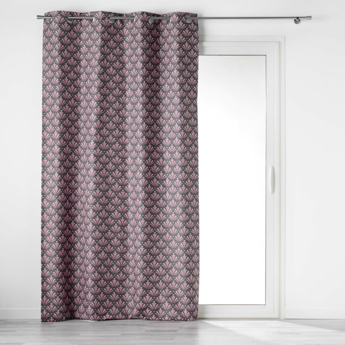 Rideau a oeillets 135 x 260 cm 100% occultant/microfibre imp. surya Gris