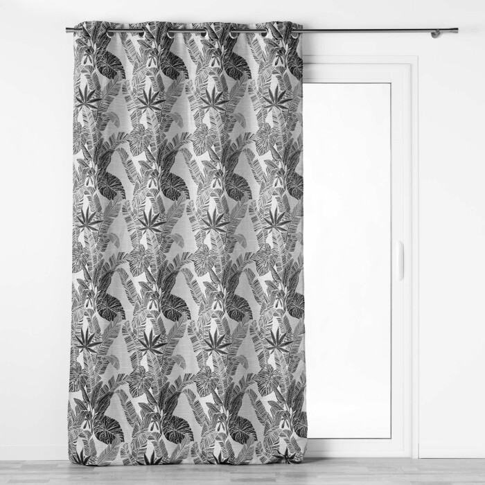 Rideau a oeillets 140 x 260 cm jacquard faggy Noir