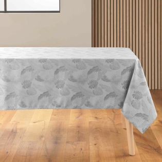 Nappe rectangle 140 x 250 cm jacquard enduit enola Gris