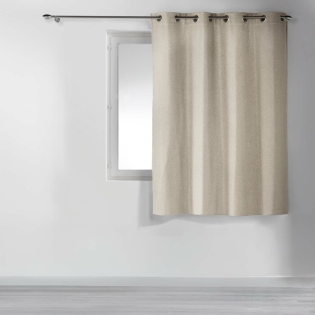 Rideau occultant à œillets 135 x 180 cm chambray uni Chinéa Beige – petite hauteur