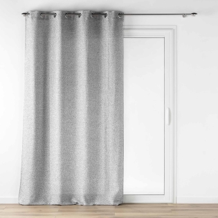 Rideau voile à oeillets 140 x 240 cm effet lainage Loulaine Gris