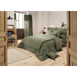 Housse de couette 280 x 240 cm King Size - Double gaze - MILA Romarin sur Mon Linge de Maison Housse de couette 280 x 240 cm King Size - Double gaze - MILA Romarin