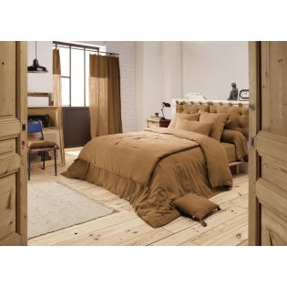 Housse de couette 280 x 240 cm King Size - Double gaze - MILA Camel sur Mon Linge de Maison Housse de couette 280 x 240 cm King Size - Double gaze - MILA Camel