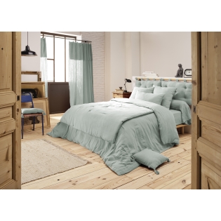 Housse de couette 280 x 240 cm King Size - Double gaze - MILA Eucalyptus sur Mon Linge de Maison Housse de couette 280 x 240 cm King Size - Double gaze - MILA Eucalyptus