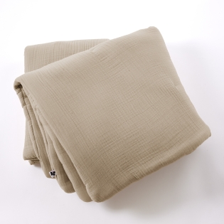 Bout de lit 90 x 220 cm Quadruple Gaze de Coton Matelassé BELLA Ficelle sur Mon Linge de Maison Bout de lit 90 x 220 cm Quadruple Gaze de Coton Matelassé BELLA Ficelle