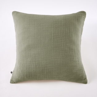 Taie d'Oreiller 60 x 60 cm Quadruple Gaze de Coton 220 g/m² Bella Romarin