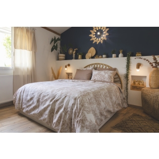 Housse de couette 200 x 200 cm coton 57 fils imprimé végétal JAVA sur Mon Linge de Maison Housse de couette 200 x 200 cm coton 57 fils imprimé végétal JAVA