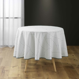Nappe ronde (0) 180 cm polyester imprime linea Sans