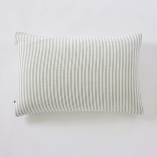 Taie d’oreiller LIVIA 50 x 70 cm – Double gaze de coton rayée – Eucalyptus