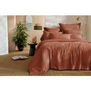 Housse de couette 260 x 240 cm - Percale coton 120 fils - PERRINE Tomette sur Mon Linge de Maison Housse de couette 260 x 240 cm - Percale coton 120 fils - PERRINE Tomette