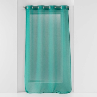 Voilage grande hauteur à œillets 140 x 280 cm – Voile sablé Sandra Emeraude