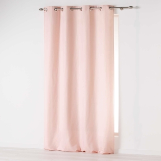 Rideau à œillets 140 x 280 cm en microfibre unie – ABSOLU – Grande Hauteur Rose pale