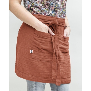 Tablier Serveur 45 x 80 cm – Gaze de Coton Unie GAÏA Terracotta sur Mon Linge de Maison Tablier Serveur 45 x 80 cm – Gaze de Coton Unie GAÏA Terracotta
