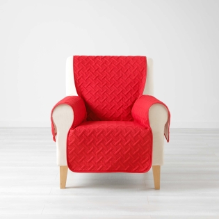 PROTÈGE-FAUTEUIL MATELASSÉ 165 x 179 cm – Microfibre Unie – LOUNGE – Rouge