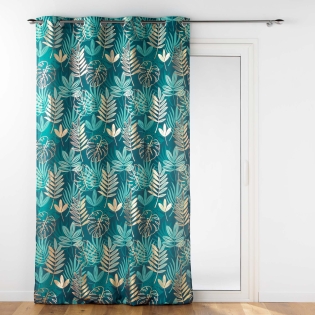 Rideau à Œillets 140 x 280 cm – Polyester Imprimé Métallisé – ORNELLA Émeraude sur Mon Linge de Maison Rideau à Œillets 140 x 280 cm – Polyester Imprimé Métallisé – ORNELLA Émeraude