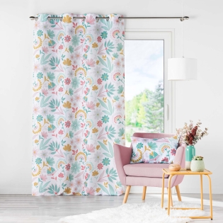 Rideau à œillets 140 x 260 cm - polyester imprimé Indiana