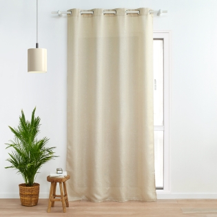 Rideau à œillets - 140 x 280 cm - fils métallisés Zeline - grande hauteur - Naturel