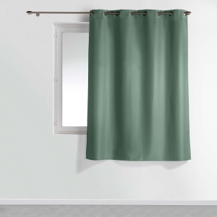 Rideau à œillets petite hauteur 140 x 180 cm – polyester uni essentiel – Cèdre