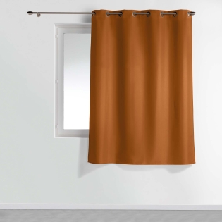 Rideau à œillets petite hauteur 140 x 180 cm – polyester uni essentiel – Camel