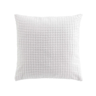 Coussin déhoussable 45 x 45 cm – Velours relief Swing Blanc sur Mon Linge de Maison Coussin déhoussable 45 x 45 cm – Velours relief Swing Blanc