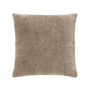 Coussin Déhoussable 45 x 45 cm – Velours Chenille Léo – Coloris Sable